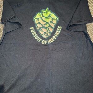 Black T-Shirt with Green Hop Graphic